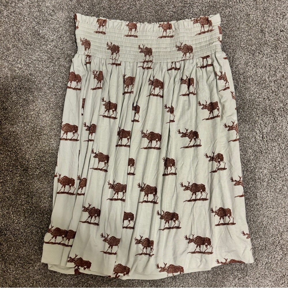 Kate Quinn Cream and Brown A-Line Skirt